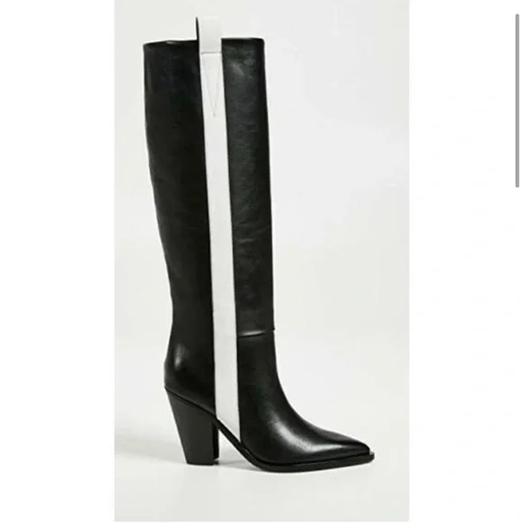 Sigerson Morrison Kaethe Black & White Knee High Boots 36 (EU) 6 (US) - Picture 2 of 5